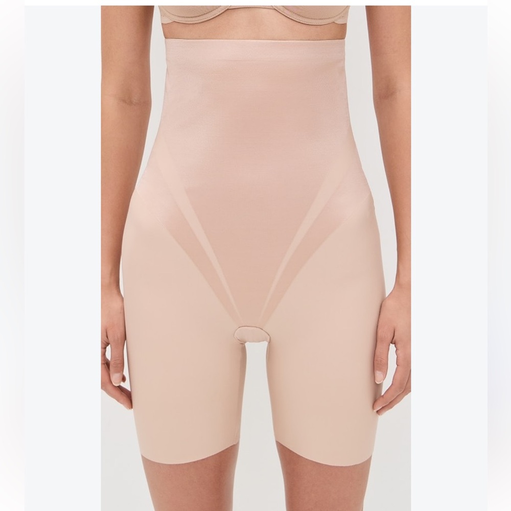 NWT Spanx Supersculpt Transform High-Waisted Mid-Thigh Shorts In Champange Sz 3X